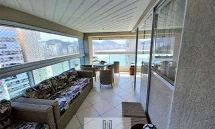 Apartamento com sacada gourmet e vista mar,4 suítes, condomínio frente mar com lazer , ASTURIAS-GUARUJÁ/SP