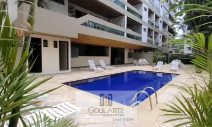 Apartamento alto padrão com lazer, 3 suítes, sacada ampla, no lado praia na Enseada-Guarujá/SP.