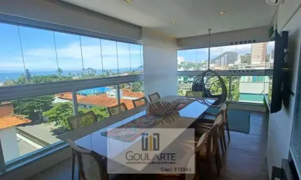 Apartamento com sacada vista mar na praia da Enseada-Guarujá/SP.