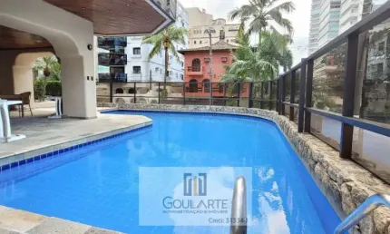 Apartamento alto padrão com 3 dormitórios climatizados sendo 1 suíte, vista parcial mar, lazer no condomínio, lado praia - ENSEADA - Guarujá/SP.