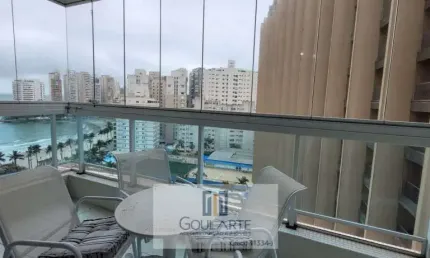Apartamento alto padrão com sacada envidraçada vista parcial mar, 2 dormitórios sendo 1 suíte, lazer no condomínio - ASTÚRIAS-Guarujá/SP.