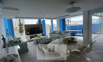 Apartamento cobertura duplex com 3 dormitórios sendo 1 suíte, lazer no condomínio lado praia da  Enseada-Guarujá/SP.