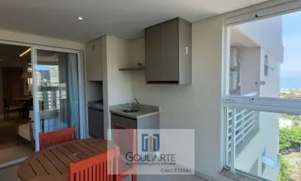 Apartamento com vista mar e sacada gourmet,2 dormitórios, condomínio clube, lado praia da enseada-guarujá/sp.