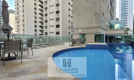 Apartamento alto padrão com sacada gourmet, 3 dormitórios climatizados sendo 2 suítes, lazer completo no condomínio - pitangueiras - guarujá/sp