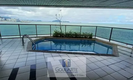 Apartamento alto padrão com área gourmet privativa (piscina/churrasqueira) , 4 suítes com acesso para a sacada e vista panorâmica do mar de todos os ambientes, na praia da astúrias/guarujá-sp.