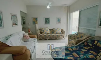 Apartamento padrão com 2 dormitórios amplos + dormitório de serviço e sacada á menos de 100 metros da praia da Pitangueiras-Guarujá/SP.