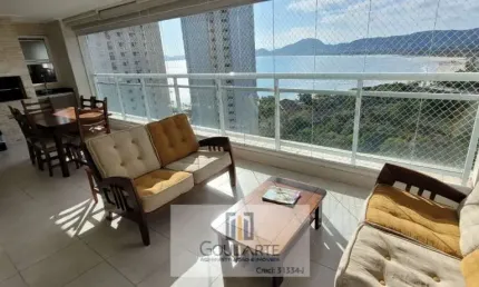 Apartamento alto padrão com sacada gourmet e vista parcial do mar, lazer completo em lado praia do enseada - guarujá/sp.