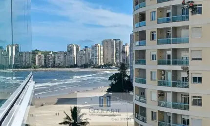 Apartamento com acesso a sacada e vista lateral mar, 2 dormitorios sendo 1 suíte -  pitangueiras-guarujá/sp.