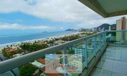 Apartamento alto padrão com 3 dormitórios sendo 3 suítes, sacada vista mar e lazer completo no condomínio na praia da Enseada-Guarujá/SP.