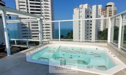 COBERTURA PENTHOUSE com 4 suítes climatizadas, Hidromassagem com vista mar, lazer no condomínio - PITANGUEIRAS - Guarujá/SP.