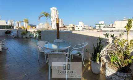 COBERTURA PENTHOUSE, 4 suítes climatizadas e área gourmet, lado praia da Enseada-Guarujá/SP.