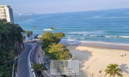 Apartamento alto padrão com 3 dormitórios sendo 2 suítes, sacada vista total do mar na praia da Astúrias-Guarujá/SP