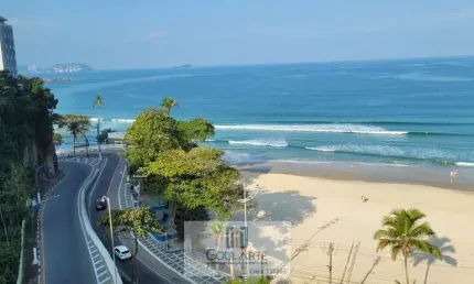 Apartamento alto padrão com 3 dormitórios sendo 2 suítes, sacada vista total do mar na praia da astúrias-guarujá/sp