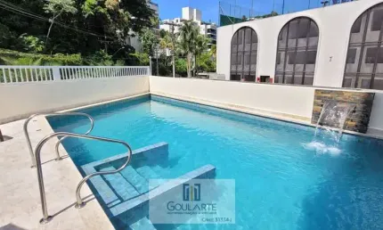 Apartamento alto padrão em condomínio com lazer, 3 dormitórios, lado praia da enseada - guarujá/sp.