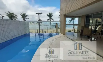 Apartamento alto padrão com 3 dormitórios sendo 1 suíte, lazer no condomínio e sacada gourmet envidraçada vista mar na praia das Astúrias-Guarujá/SP
