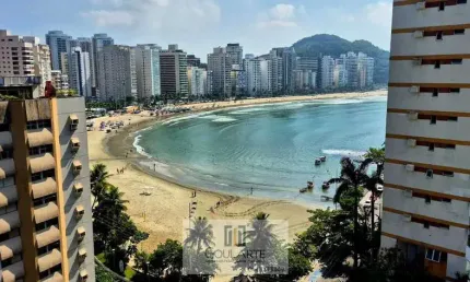 Apartamento vista mar com sacada gourmet, 3 suítes climatizadas em condomínio clube frente mar, astúrias - guarujá/sp.