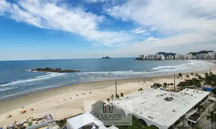 Apartamento frente mar, 4 dormitórios climatizados sendo 1 suíte, lazer no condomínio, *vista total mar* - PITANGUEIRAS - Guarujá/SP.