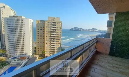 Apartamento alto padrão com4 dormitórios sendo 2 suítes, lazer completo e sacada vista mar na praia da Pitangueiras-Guarujá/SP.