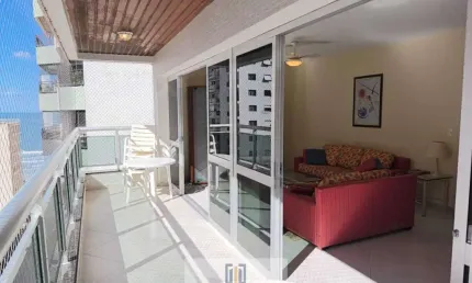 Apartamento alto padrão, 3 dormitórios sendo 1 suíte, lazer no condomínio, vista lateral mar na praia das pitangueiras - guarujá/sp.
