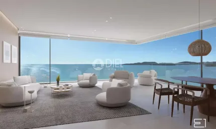 Apartamento com 4 suítes - frente ao mar, meia praia, itapema - sc