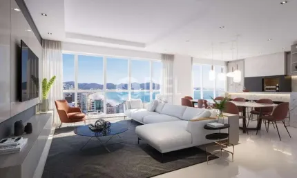 Apartamento com 4 suítes 2 vagas em itapema-sc , meia praia, itapema - sc