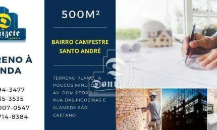 Terreno à venda, 500 m² por r$ 1.599.990,00 - campestre - santo andré/sp