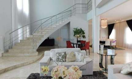 Luxuosa casa em condomínio à venda em Campinas-SP, Alphaville Campinas: 4 quartos, 4 suítes, 4 salas, 7 banheiros, 8 vagas, 620m².