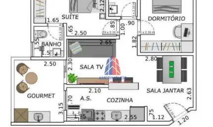 Apartamento com 3 dormitórios à venda, 76 m² por R$ 680.000,00 - Santo Antônio - Americana/SP