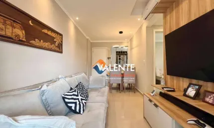Apartamento mobiliado com 2 dormitórios à venda, 63 m² por r$ 530.000 - canto do forte - praia grande/sp