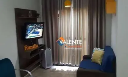 Apartamento mobiliado com 1 dormitório à venda, 51 m² por R$ 245.000 - Vila Assunção - Praia Grande/SP