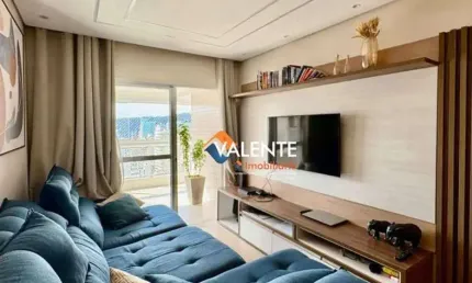 Apartamento mobiliado com 2 dormitórios à venda, 105 m² por r$ 1.080.000 - canto do forte - praia grande/sp