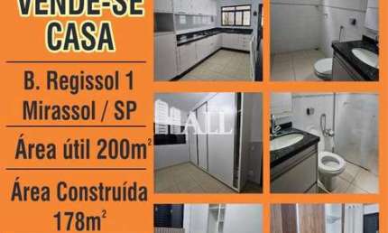 Casa com 3 dorms, Residencial Regissol I, Mirassol - R$ 450 mil, Cod: 13703
