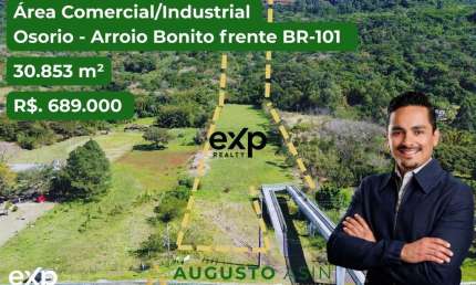 Terreno à venda na Uf: Rs   Cep:95520-000   Cidade: Osório   Bairro: Arroio Das Pedras Br 101 Km 82, Arroio das Pedras, Osório por R$ 689.000