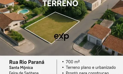 Terreno à venda na rio paraná, santa mônica, feira de santana por r$ 700