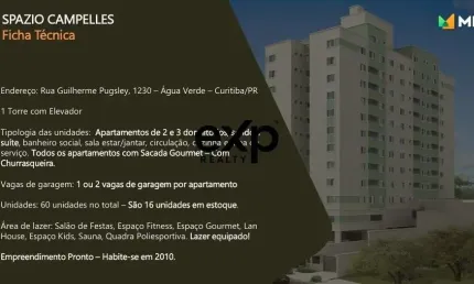 Apartamento com 3 quartos à venda na Rua Guilherme Pugsley, 1230, Água Verde, Curitiba por R$ 581.990
