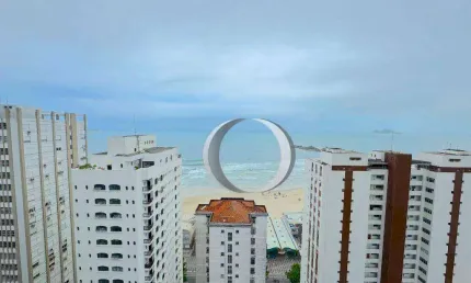 Apartamento na Pitangueiras com vista para o mar, 2 vagas, lazer e serviço de praia