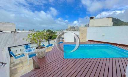 Cobertura com vista mar, piscina e espaço gourmet, 3 vagas