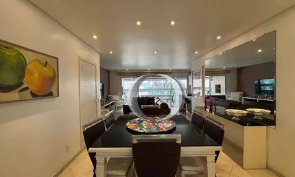 Apartamento com 3 vagas de garagem, lazer completo estilo clube, 100 metros da praia