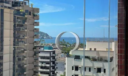Guarujá enseada apartamento na brunella com varanda goumert e vista mar