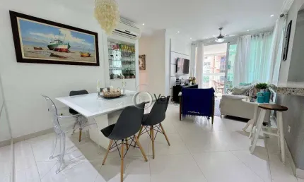 Apartamento com 3 suítes, varanda gourmet, 2 vagas à venda, 127 m² por r$ 950.000 - enseada - guarujá/sp