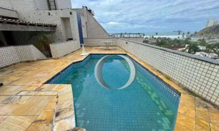 Cobertura com vista para o mar, 5 quartos, 5 vagas, piscina, espaço gourmet e sauna, à venda, 240 m² por R$ 1.300.000 - Enseada - Guarujá/SP