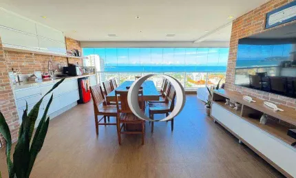 Apartamento com vista para o mar, 3 quartos (sendo 1 suíte), 2 vagas à venda, 105 m² por R$ 1.180.000 - Enseada - Guarujá/SP