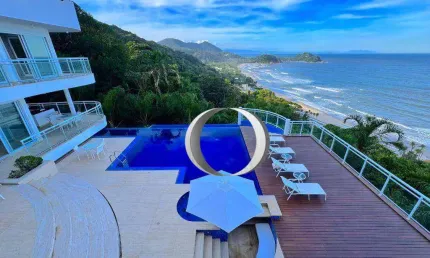 RESIDÊNCIA DE LUXO COM VISTA DESLUMBRANTE PARA O MAR - CONDOMÍNIO TIJUCOPAVA - GUARUJÁ/SP