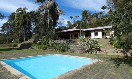 Chácara c/ 10.000 m2 e Casa de 5 quartos (1 Suíte), Piscina e Lazer, Teresópolis, RJ