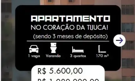 Apartamento com 3 quartos para alugar na Tijuca, Rio de Janeiro 