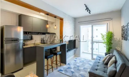 Apartamento Loft na Barra Funda Porteira Fechada com 1 suíte, 1 vaga de garagem, 45m².