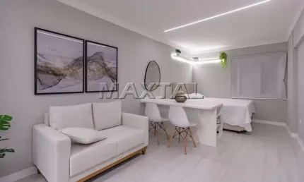 Apartamento para venda, 1 dormitório, 1 vaga de garagem, 25m² na santa cecília.