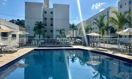 Bairro Industrial, 2 quartos, semi mobiliado, garagem, portaria 24 hrs, área de lazer completo, venha conferir!!!