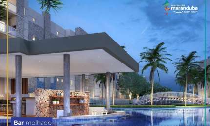 MARANDUBA RESORT Apartamentos com 2  e 3 dormitórios, 10 plantas diferentes na praia do Sapê em Ubatuba