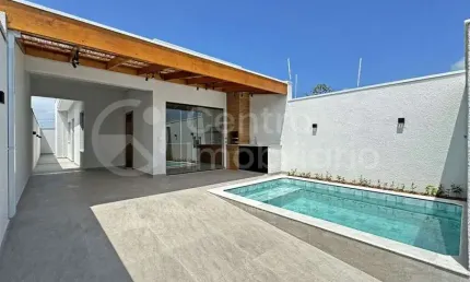 Casa à venda com piscina e 3 quartos em peruíbe, no bairro flora rica